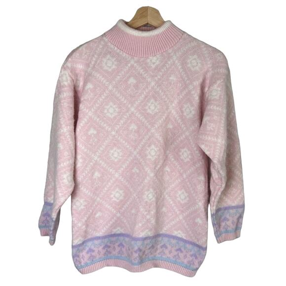 Vintage Spunky Fairy Kei‎ Knit Sweater Pink Purple Sz Medium - Picture 1 of 7